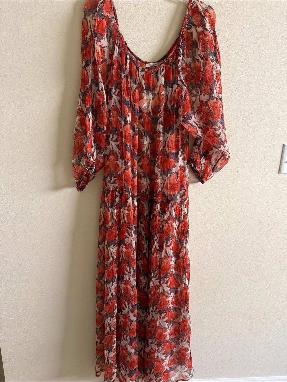 Anthropologie Mes Demoiselles Red Floral Maxi Dress - Picture 5 of 12